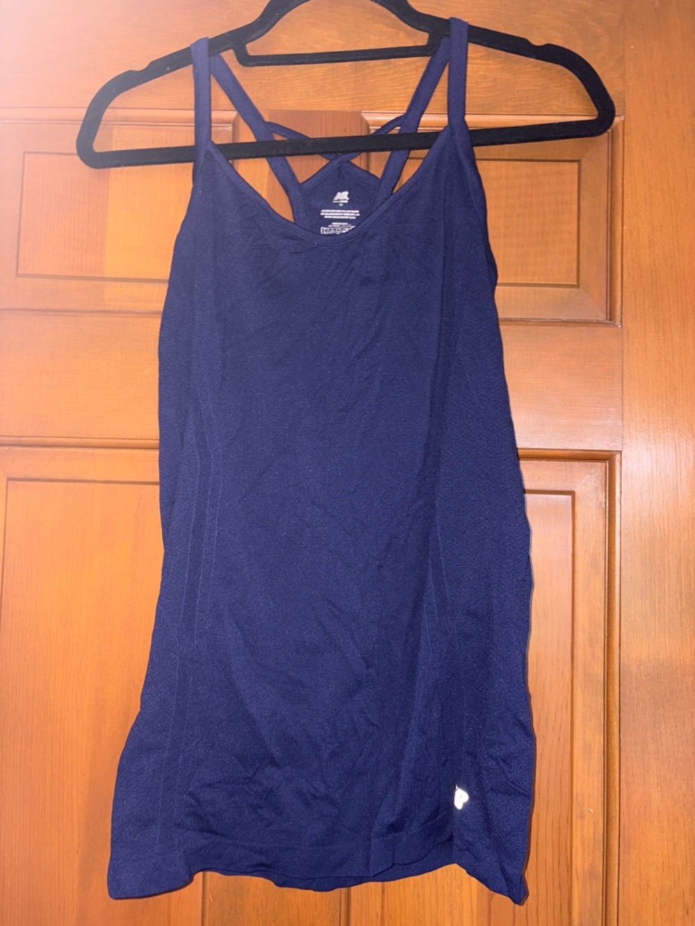 New Balance Navy Nylon Criss Cross Back Tank Top - Size M